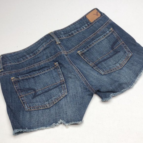 LIKE NEW FACTORY EMBROIDERED AMERICAN EAGLE JEAN SHORTS W4/27 🦅 - Picture 4 of 9